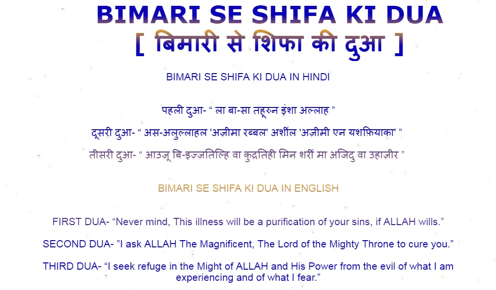 Bimari Se Shifa Ki Dua